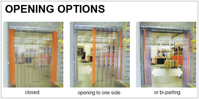 Accordion strip doors - Door Doctor image accordion-opening options