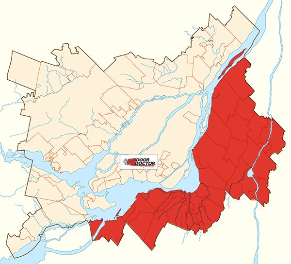 Montreal South Shore Garage Door - Door Doctor image DD-carte-rivesud-en2