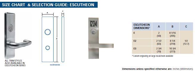 Mortise locksets - Door Doctor image size chart DM