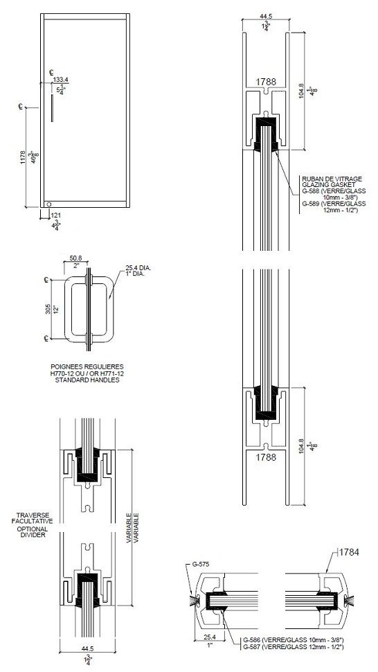 Vertech 1780 | Aluminum Glass Doors | Door Doctor image onglet 1780