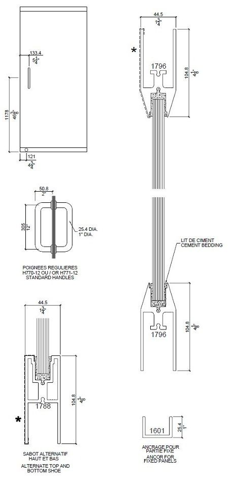 Vertech 1780 | Aluminum Glass Doors | Door Doctor image onglet1790