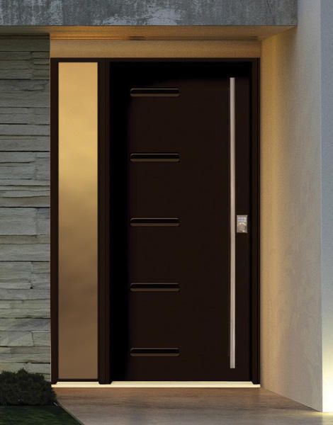 Sandblasted glass steel door - Door Doctor image Sandblasted glass steel door